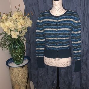 Tommy Hilfiger Sweater Sz Large, long sleeve cardigan, angora rabbit, la…